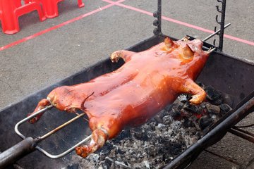 在南越王墓中起出的陪葬品中,便包括了专门用作烧乳猪的烤炉和叉.