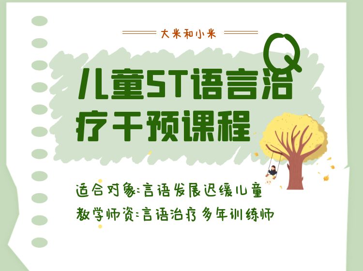 深圳儿童ST言语治疗干预课程——大米和小米